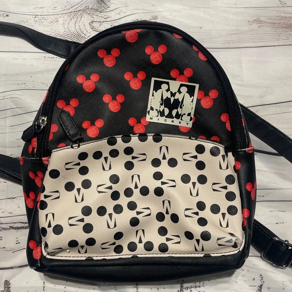 Danielle Nicole Mickey Mouse Backpack - Black Red White Preowned